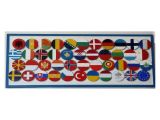 Flagi państw Unii Europejskiej z zakrętek od słoików.